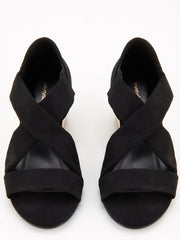 V by Very Low Strappy Wedge Sandal - Black