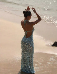 Backless Sequined Dress