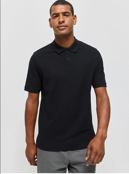 Black Regular Fit Short Sleeve Polo Shirt