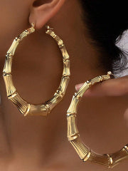 Bamboo Joint Design Hoop Earrings