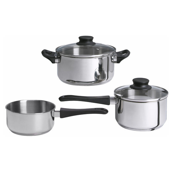 ANNONS, 5-piece cookware set, glass/stainless steel