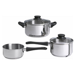 ANNONS, 5-piece cookware set, glass/stainless steel