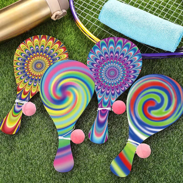 Psychedelic Paddle Ball Funny Paddle Ball with String Set Vintage Retro