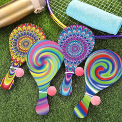Psychedelic Paddle Ball Funny Paddle Ball with String Set Vintage Retro