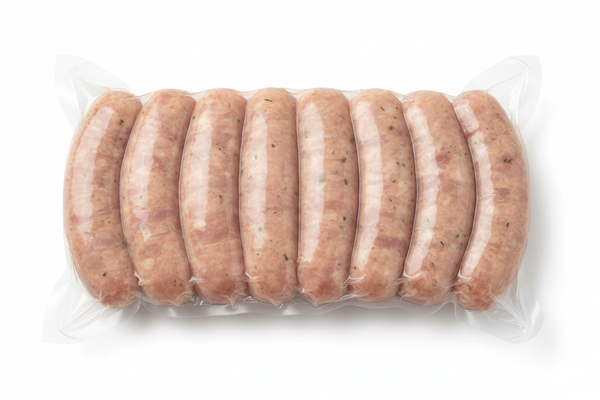 CHICKEN SAUSAGE in plastci wrapping with no text