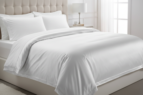 Duvet Cover  King  220TC  245 x 265cm  60/40 Poly-Cotton  Satin Finish  White