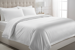 Duvet Cover  King  220TC  245 x 265cm  60/40 Poly-Cotton  Satin Finish  White