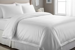 Duvet Cover  Queen  220TC  230 x 235cm  60/40 Poly-Cotton  Satin Finish  White