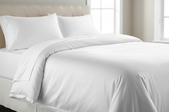 Duvet Cover  Twin  220TC  165 x 225cm  60/40 Poly-Cotton  Satin Finish  White