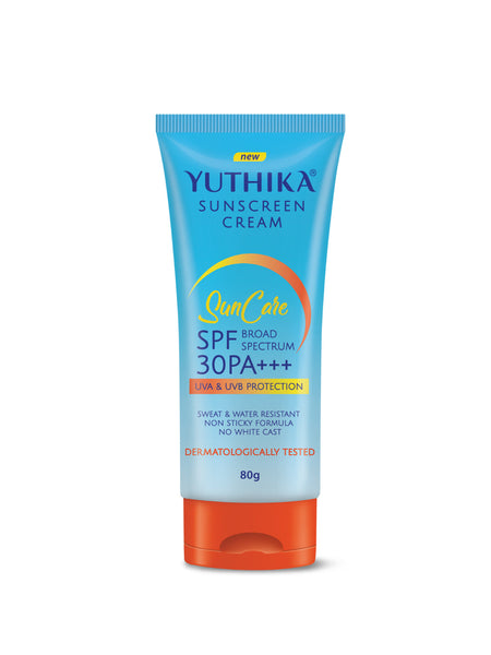 Yuthika Sunscreen Lotion SPF 30 PA+++ 80g | High Protection, Non-Greasy Formula, UVA & UVB Protection for all Skin Types 80 GM