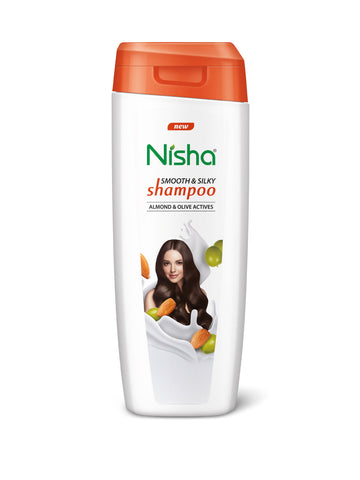 Nisha Almond and Olive Shampoo for Women & Men 180ml for Silky, Shiny and Smooth Hair, Prevents Damage & Split Ends, Deep Nourishment All Hair Types