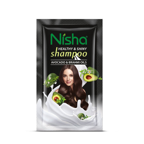 Nisha Avocado and Brahmi Oil Hair Shampoo for Women & Men for Silky, Shiny and Healthy Hair, Cleanse Oily Scalp, All Hair Types, (96 Sachets 6ml Each)