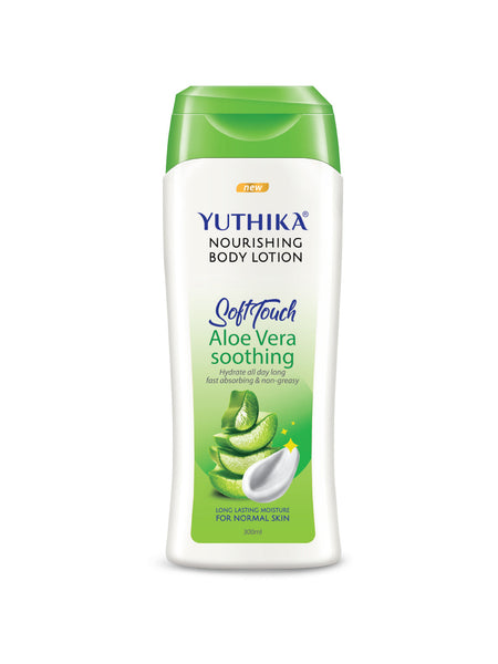 Yuthika Aloe Vera Soft Touch Body Lotion for Women & Men, Lightweight, Non-Greasy Moisturizer for Soft, Smooth Skin, All Skin Types (300ml)