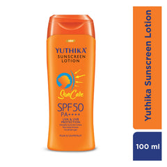 Yuthika Sunscreen Lotion SPF 50 PA+++ 100ml | High Protection, Non-Greasy Formula, UVA & UVB Protection for all Skin Types