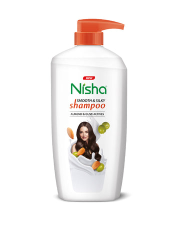 Nisha Almond and Olive Shampoo for Women & Men 650ml for Silky, Shiny and Smooth Hair, Prevents Damage & Split Ends, Deep Nourishment All Hair Types