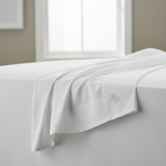 Flat Sheet  Royal King  220TC  300 x 340cm  60/40 Poly-Cotton  White