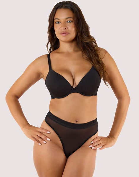 Black Microfiber Moulded Cup Bra