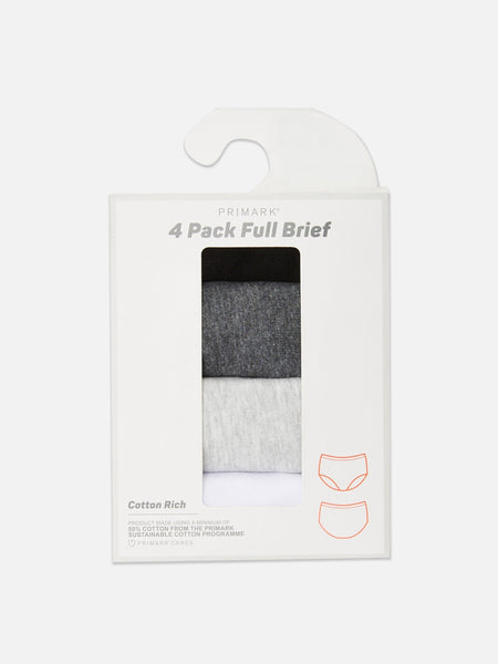 4-Pack Full Coverage Briefs - Black/White