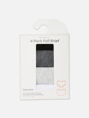 4-Pack Full Coverage Briefs - Black/White