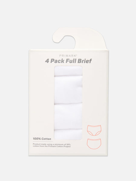 4-Pack Full Cotton Briefs - White