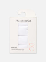 4-Pack Full Cotton Briefs - White