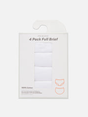 4-Pack Full Briefs - White