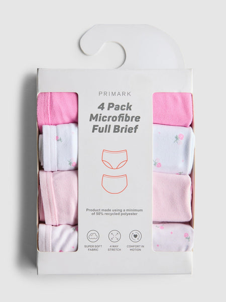 4-Pack Microfibre Full Briefs - Pink