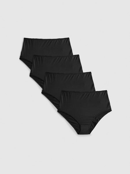 4-Pack Microfibre Full Briefs - Black