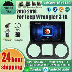 Android 16 4G Car Stereo for Jeep Wrangler JK