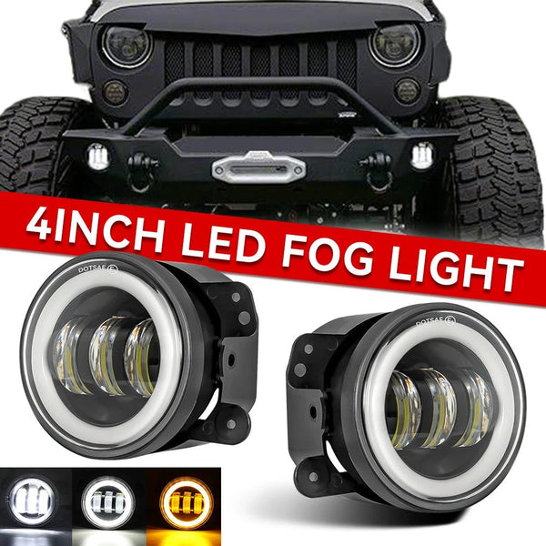 4-Inch 30W LED Fog Light Set with Halo
