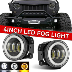 4-Inch 30W LED Fog Light Set with Halo