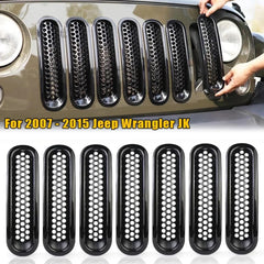 7-Piece Gloss Black Grille Insert Set for Jeep Wrangler JK