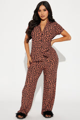 Wild For The Night PJ Pant Set - Brown