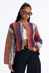 Bonfire Air Abstract Cardigan - Multi Color