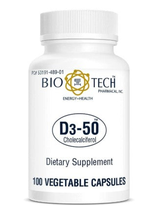 Bio-Tech D3-50 Vitamin D3 50,000 IU - 100 Capsules