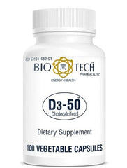Bio-Tech D3-50 Vitamin D3 50,000 IU - 100 Capsules