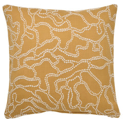 GULDFLY Cushion cover, dark yellow/off-white