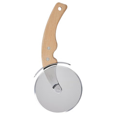HAVSTULPAN, Pizza cutter, stainless steel/beech, 22 cm