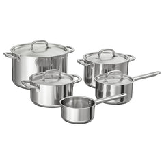 IKEA 365+, 9-piece cookware set, stainless steel
