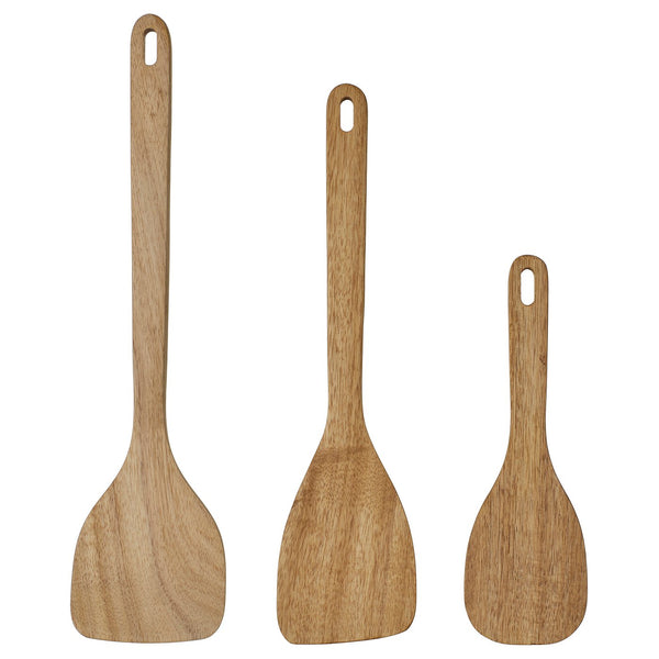 MAJFISK, 3-piece kitchen utensil set, acacia