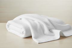 One white Bath Towel  600GSM  75 x 150cm  100% Combed Cotton