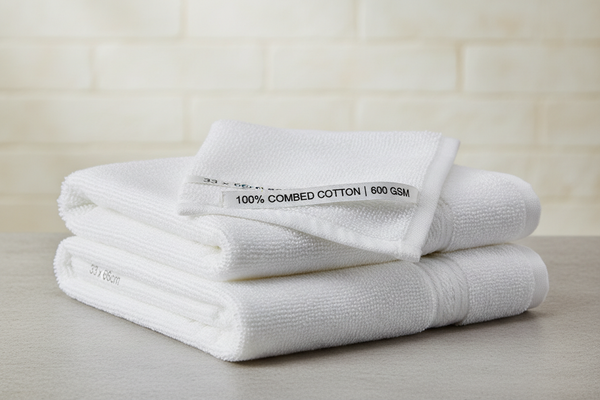 One white Bidet Towel  600GSM  33 x 66cm  100% Combed Cotton