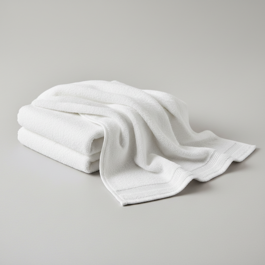 One white Hand Towel  600GSM  50 x 90cm  100% Combed Cotton