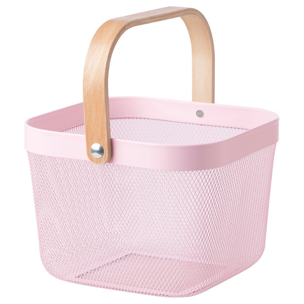 RISATORP, Basket, pink, 25x26x18 cm