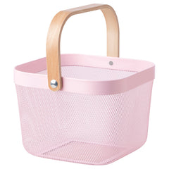 RISATORP, Basket, pink, 25x26x18 cm