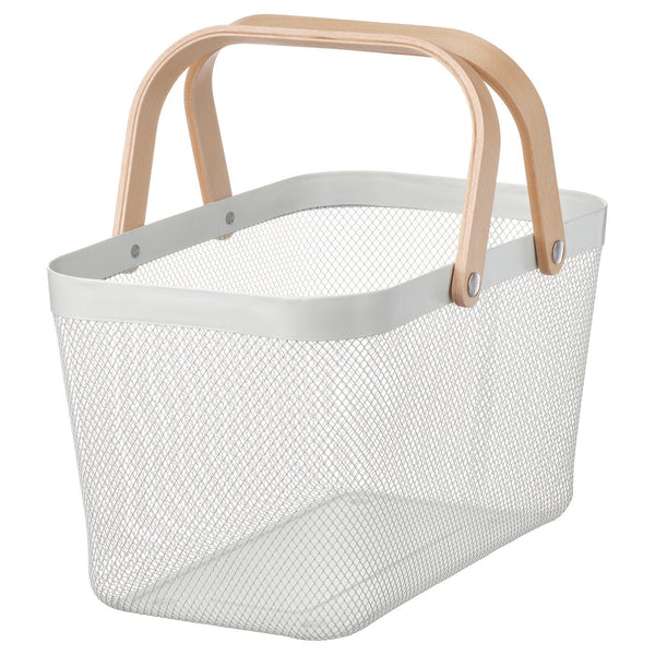 RISATORP, Basket, white, 27x42x23 cm