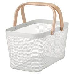 RISATORP, Basket, white, 27x42x23 cm