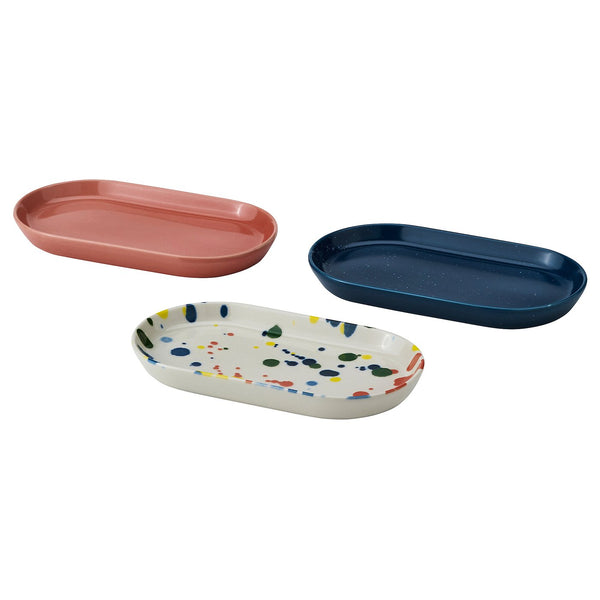 RÖDSNULTRA, Serving plate, mixed patterns, 20x11 cm