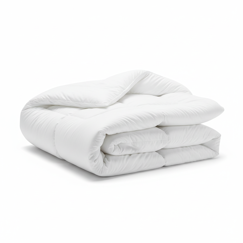 Soft duvet insert (350 GSM) with smooth microfiber and 180TC plain white outer. Size: 240 x 260 cm.