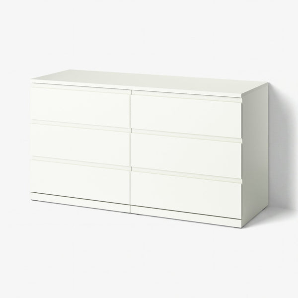 STORKLINTA, Chest of 6 drawers, white, 140x50x75 cm